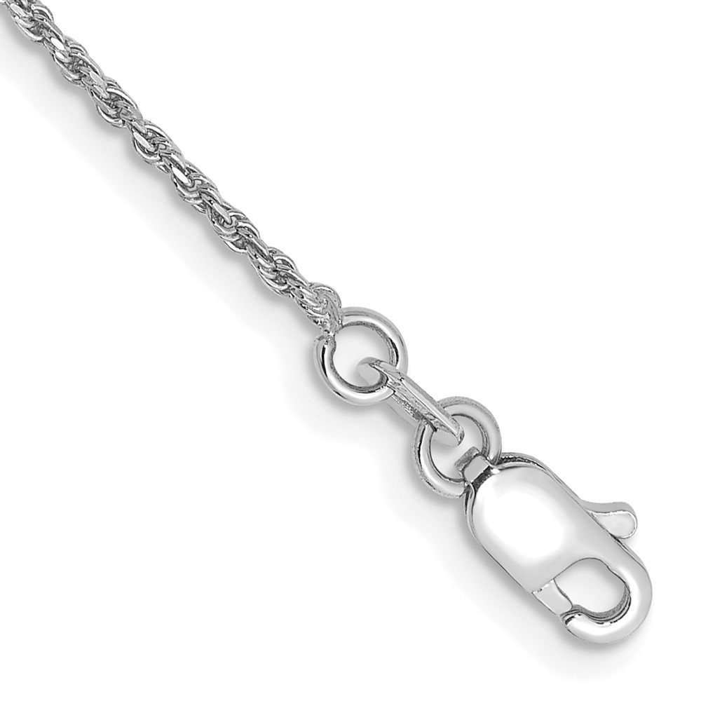 Picture of Finest Gold 10K White Gold 1.15 mm Diamond-Cut Machine Made Rope Chain 7 in. Bracelet