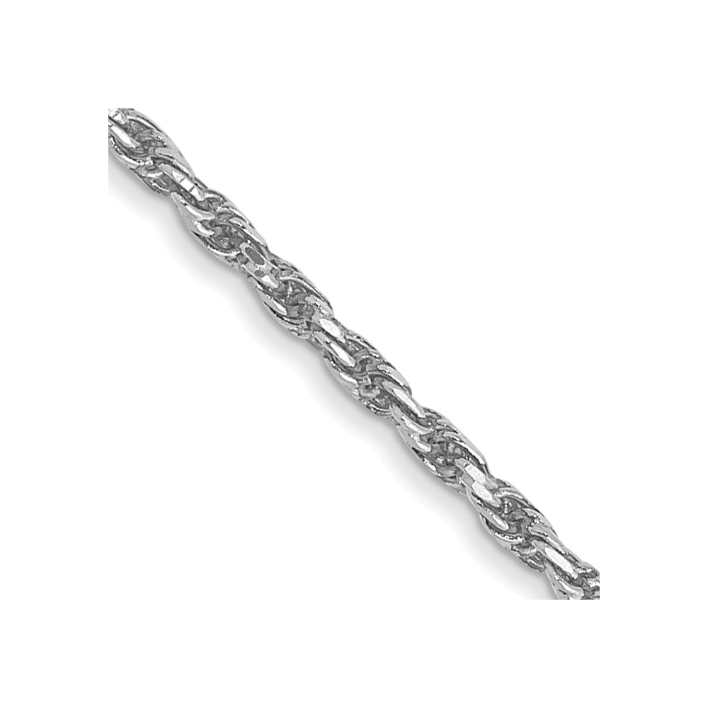 10K White Gold 1.3 mm Diamond-Cut Machine Made 16 in. Rope Chain -  Finest Gold, UBS10W012-16