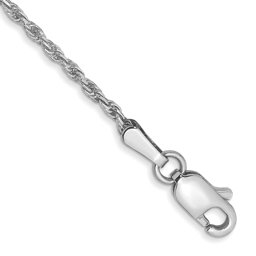 Picture of Finest Gold 10K White Gold 1.3 mm Diamond-Cut Machine Made Rope Chain 7 in. Bracelet