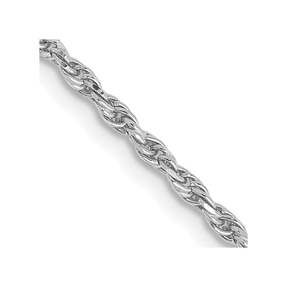 10K White Gold 1.6 mm Diamond-Cut Machine Made 18 in. Rope Chain -  Finest Gold, UBS10W014-18