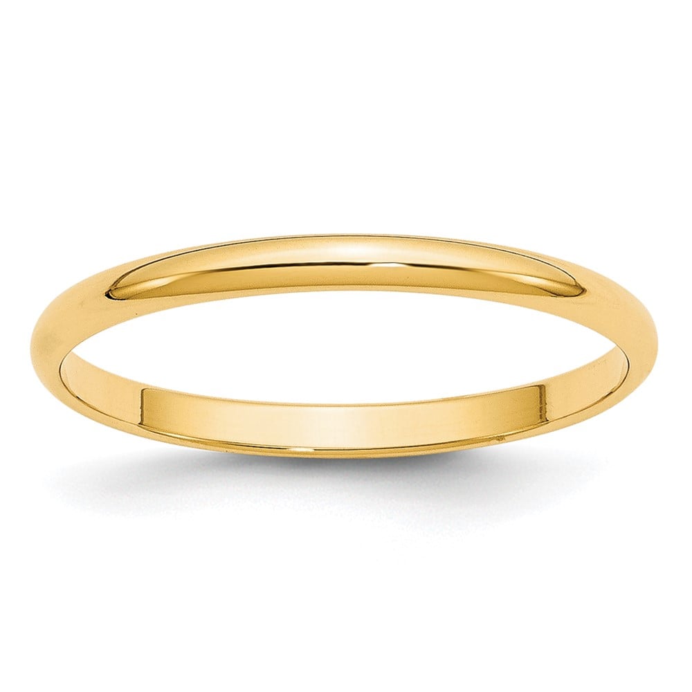 Picture of Finest Gold 10K 2 mm Yellow Gold Light Weight Half Round Band - Size 8
