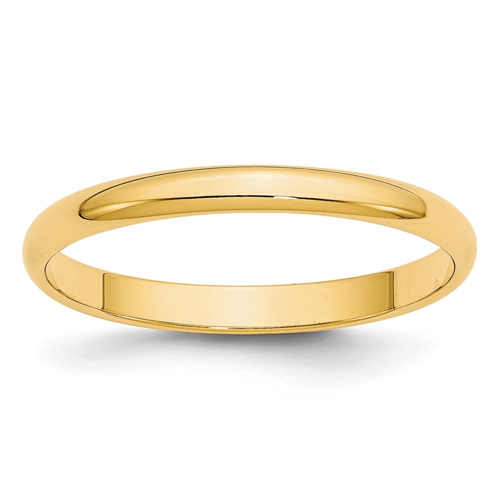 Picture of Finest Gold  2.5 mm 10K Yellow Gold Lightweight Half Round Wedding Band - Size 4.5
