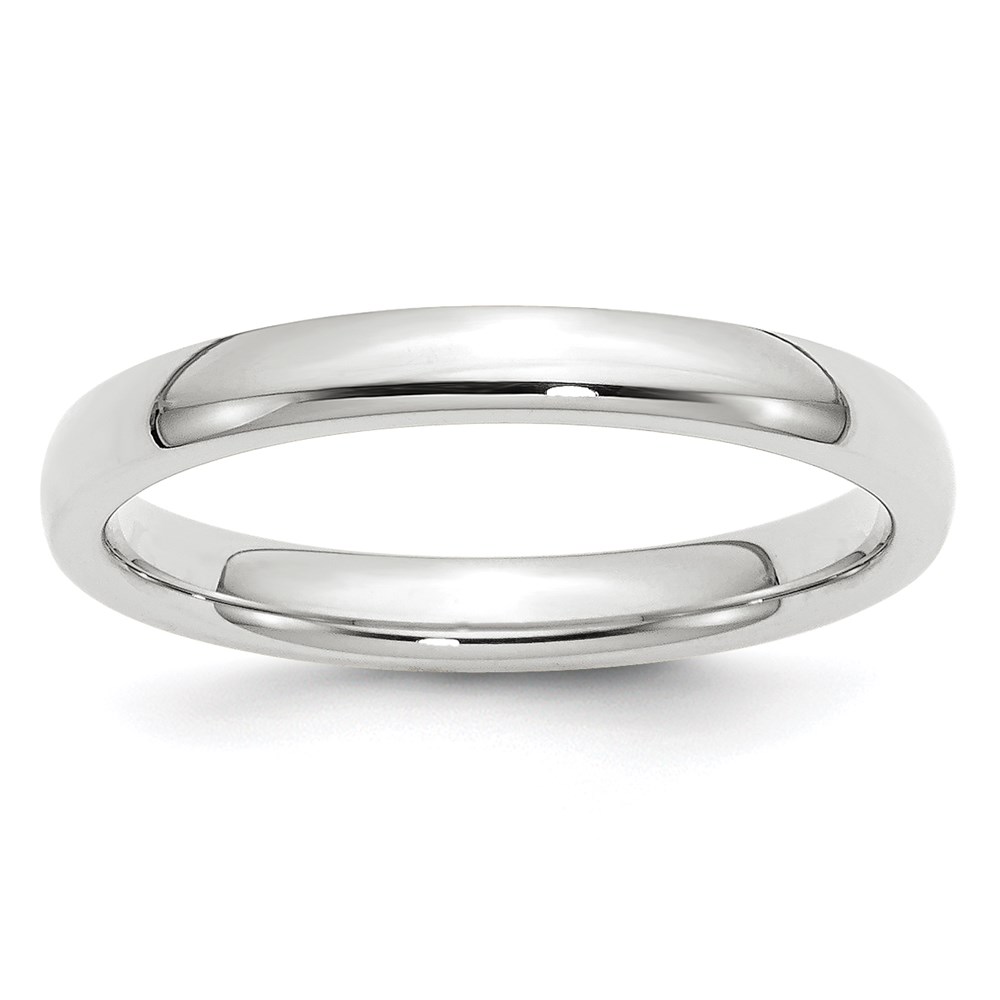 Picture of Finest Gold 10K White Gold 3 mm Standard Comfort Fit Band - Size 7.5
