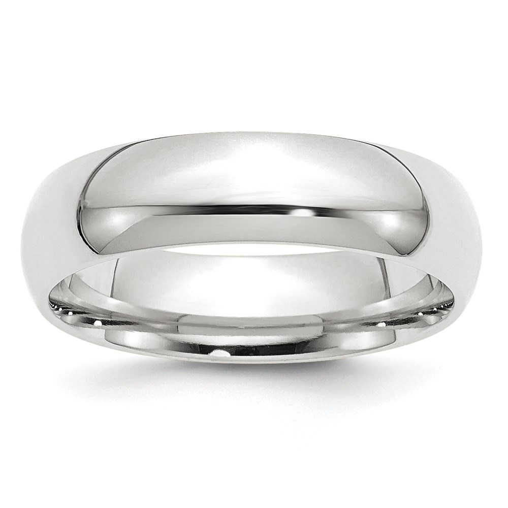 Picture of Finest Gold 10K White Gold 6 mm Standard Comfort Fit Band - Size 11