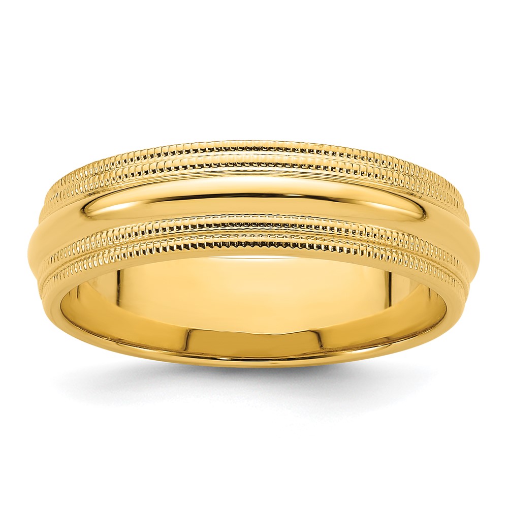 Picture of Quality Gold 14KY 6 mm Double Milgrain Comfort Fit Band - Size 7