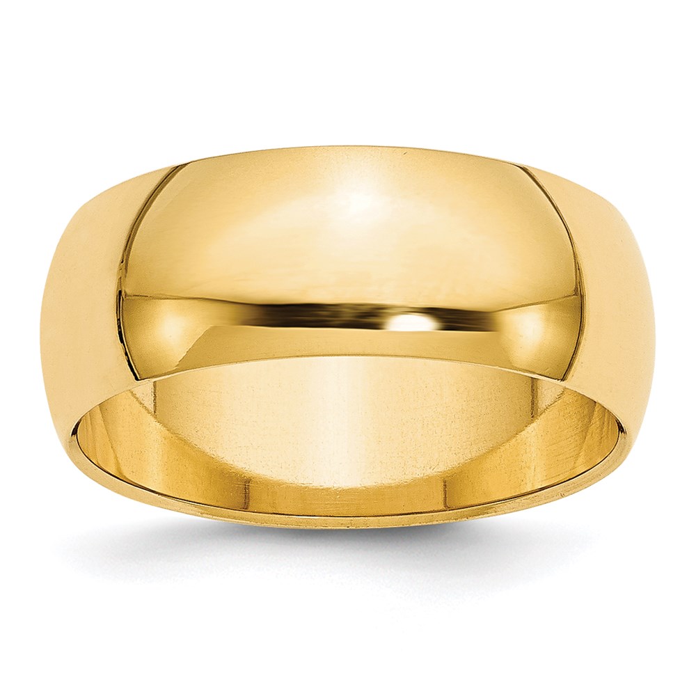 Picture of Finest Gold 14K Yellow Gold 8 mm Half-round Wedding Band&amp;#44; Size 10.5