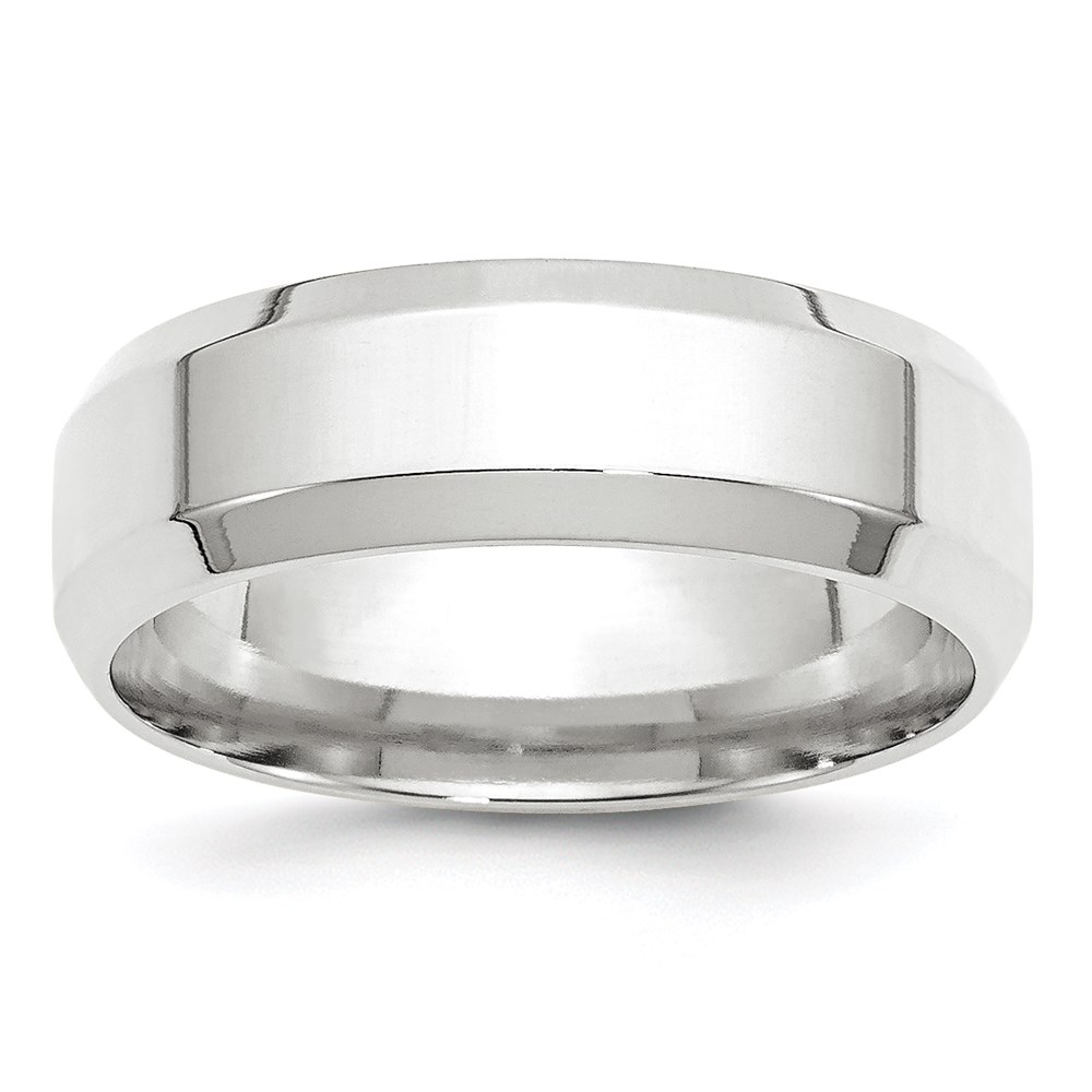 Picture of Finest Gold 10K White Gold 7 mm Bevel Edge Comfort Fit Band&#44; Size 10.5