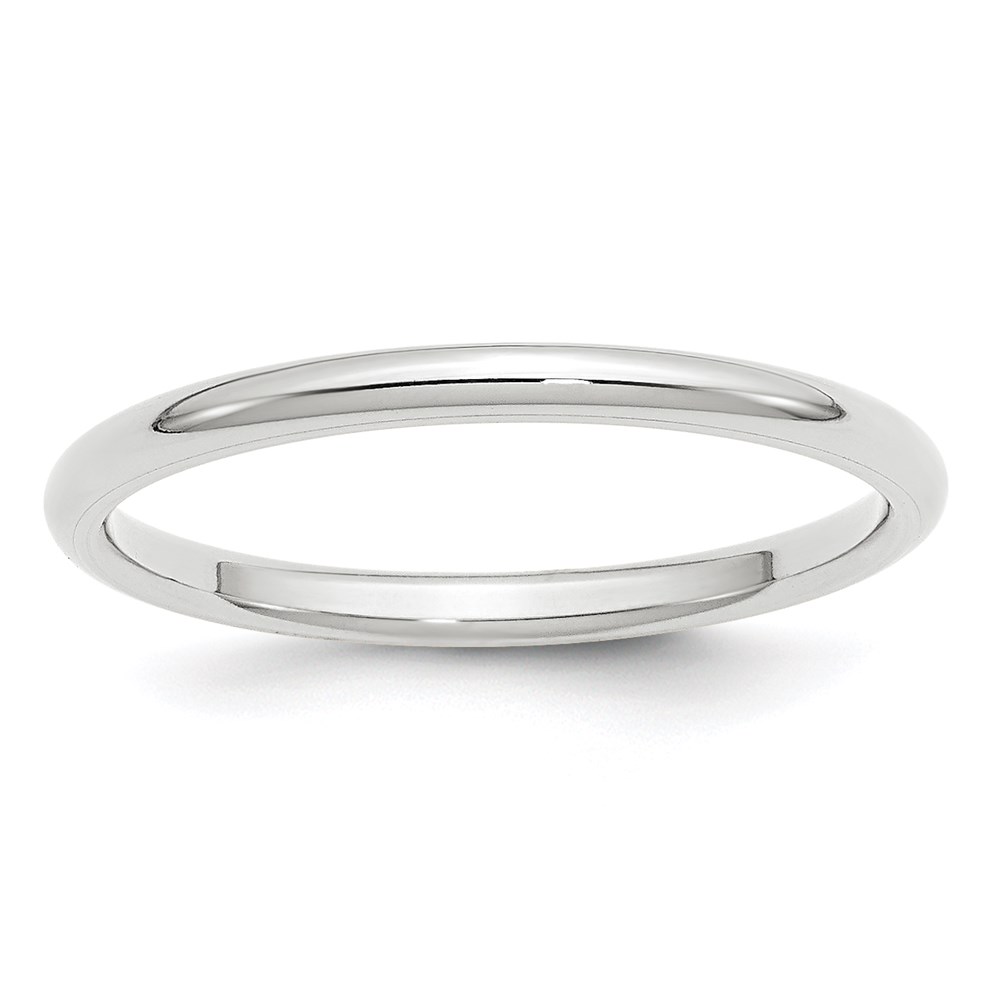 Picture of Finest Gold 10K White Gold 2 mm Standard Comfort Fit Band&#44; Size 8