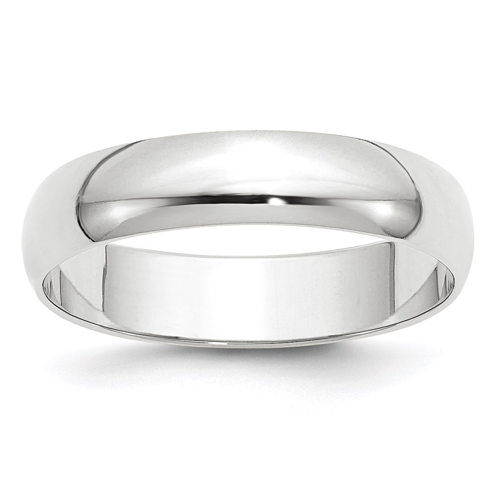Picture of Finest Gold 10K White Gold 5 mm LTW Half-Round Band - Size 10.5