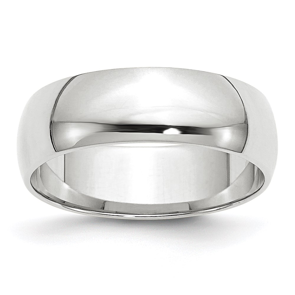 Picture of Finest Gold 10K White Gold 6 mm LTW Half-Round Band - Size 10.5