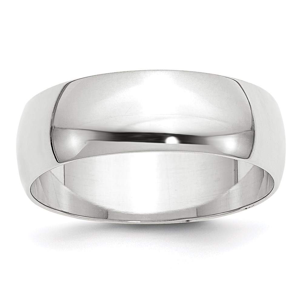 Picture of Finest Gold  10K 7mm White Gold LTW Half Round Band - Size 13