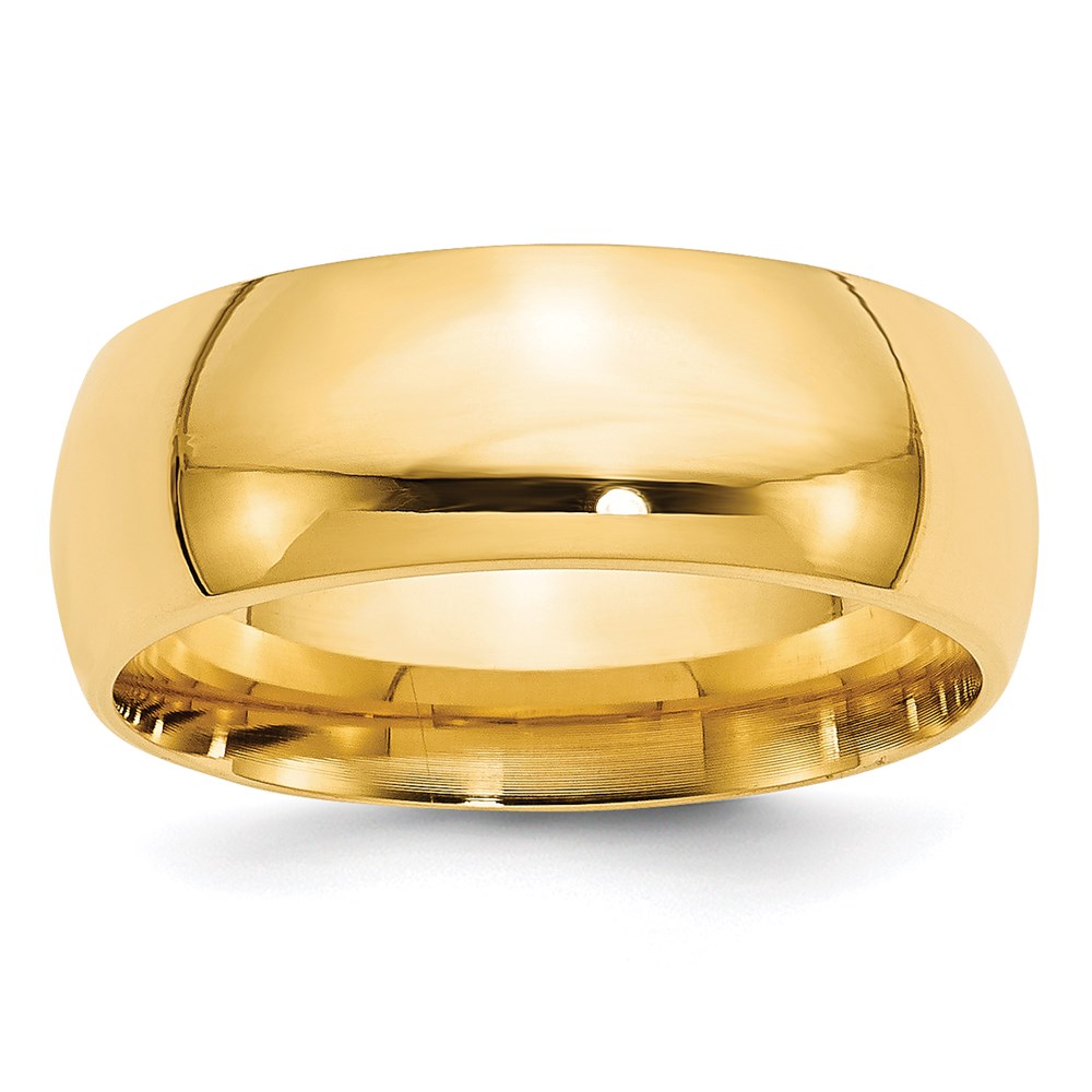 Picture of Finest Gold  14K 8mm Yellow Gold Standard Comfort Fit Band - Size 12.5