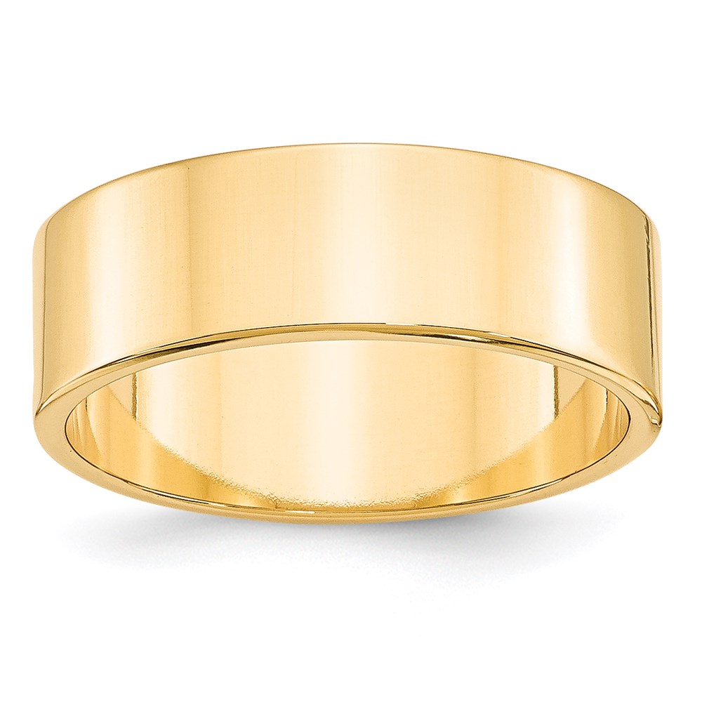 Picture of Finest Gold  7mm 14K Gold Lightweight Flat Jewelry Wedding Band Rings  Yellow - Size 9