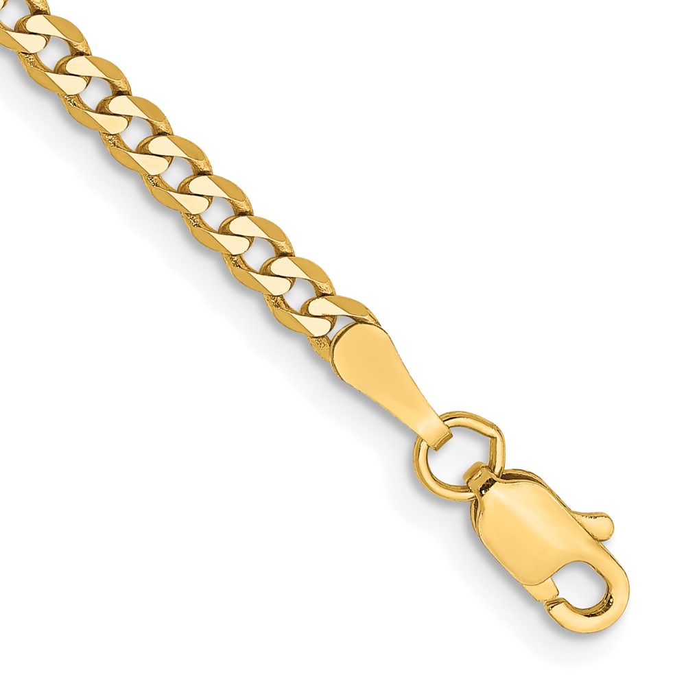 Picture of Finest Gold 14K Yellow Gold 9 in. 2.3 mm Flat Beveled Curb Chain Anklet