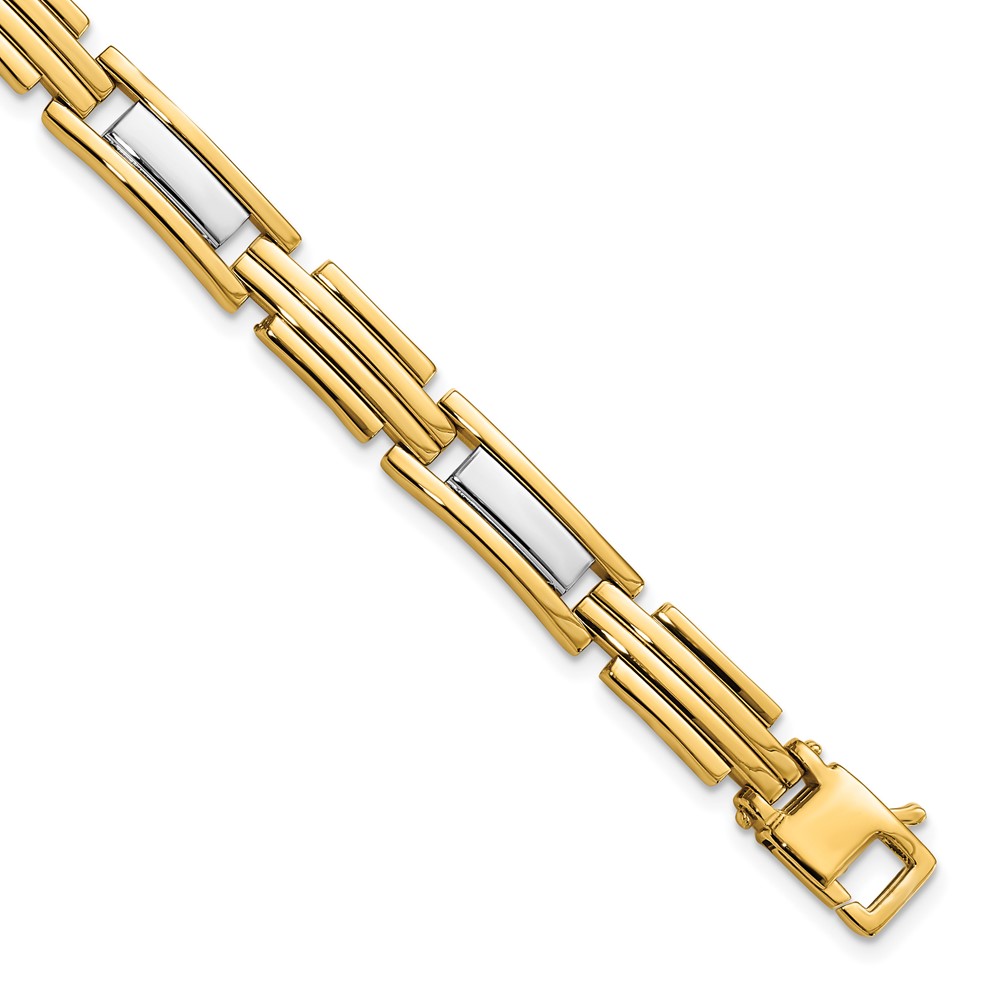 Picture of Finest Gold 14K Two-Tone Polished 8.5 in. Link Bracelet