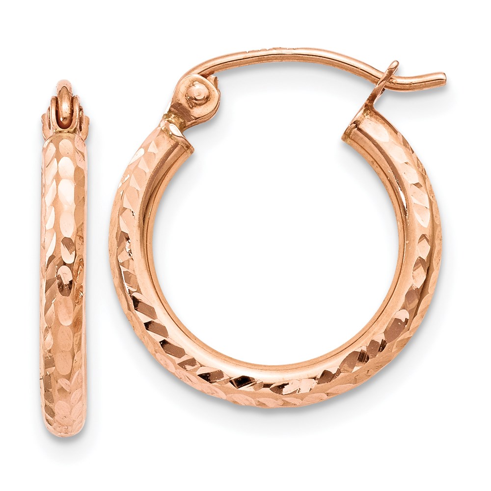 Gold Classics(tm) 14kt. Rose Gold 15mm Polished Hoop Earrings -  Fine Jewelry Collections, TF679