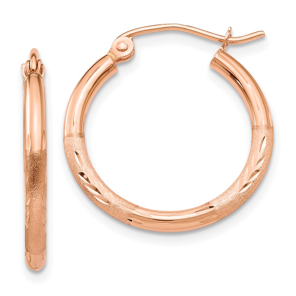 Gold Classics(tm) 14kt. Rose Gold 20mm Polished Hoop Earrings -  Fine Jewelry Collections, TF756