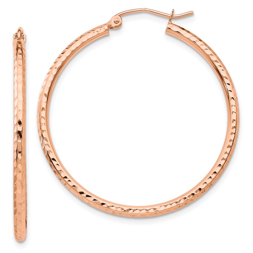 Gold Classics(tm) 14kt. Rose Gold 35mm Polished Hoop Earrings -  Fine Jewelry Collections, TF820