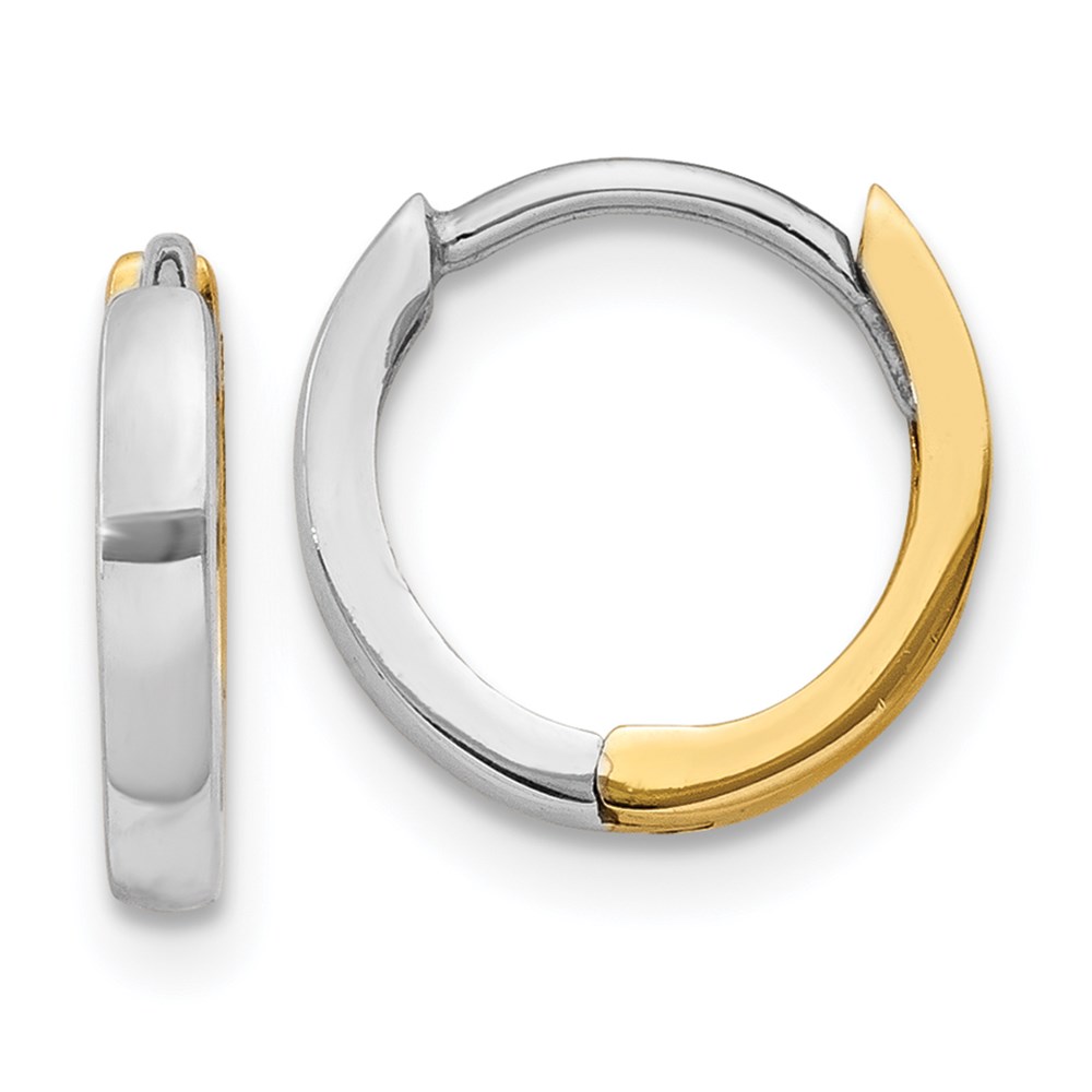 Picture of Finest Gold 14K Two-Tone 1.75 mm Round Hinged Hoop Earrings