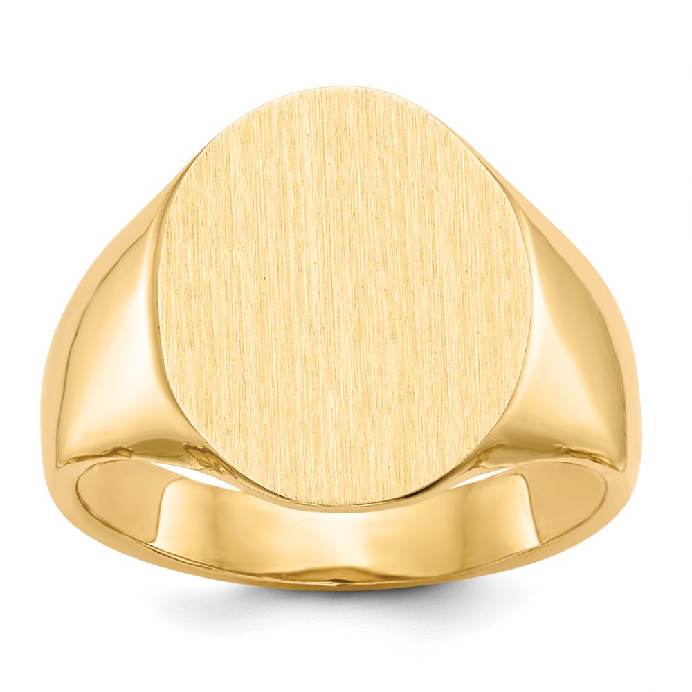 Picture of Quality Gold RS118 14K Yellow Gold 16 x 14 mm Open Back Mens Signet Ring - Size 9