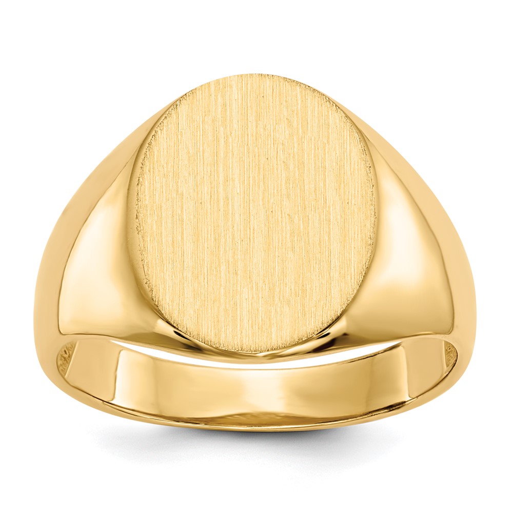 Picture of Finest Gold 14K Yellow Gold 16 x 12.5 mm Open Back Mens Signet Ring - Size 10