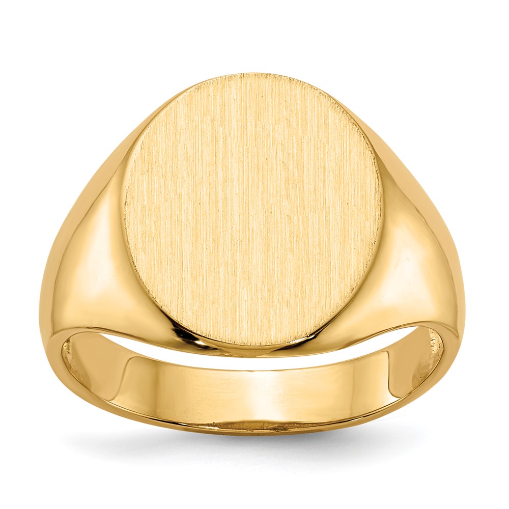 Picture of Finest Gold 14K Yellow Gold 14 x 13 mm Open Back Mens Signet Ring - Size 9