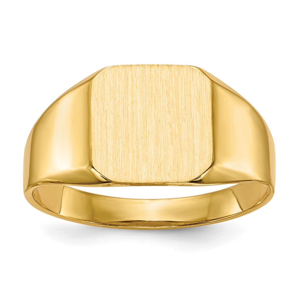 Picture of Finest Gold 14K Yellow Gold 11 x 11 mm Open Back Mens Signet Ring - Size 10