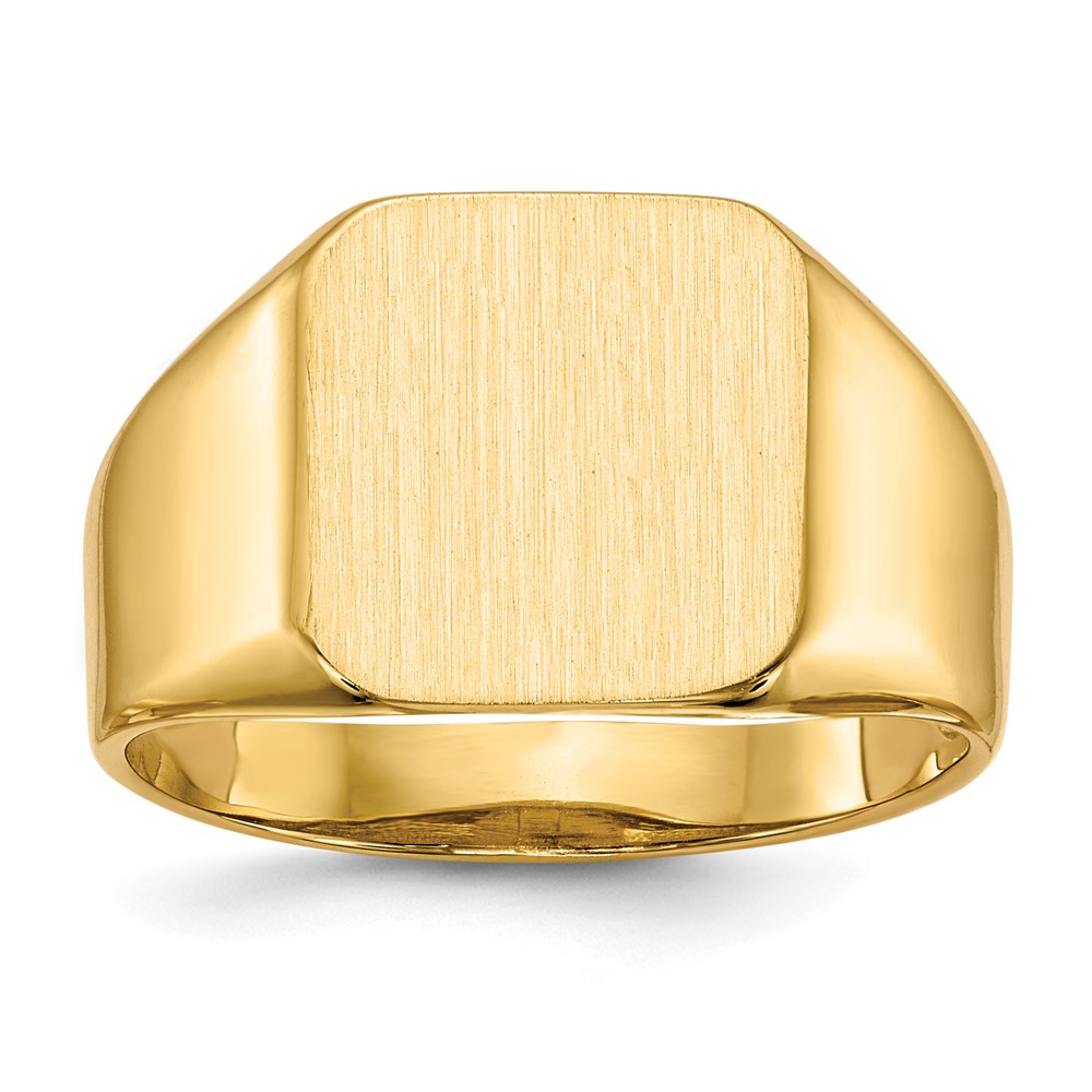 Picture of Finest Gold 14K Yellow Gold 13 x 12.5 mm Open Back Mens Signet Ring - Size 10