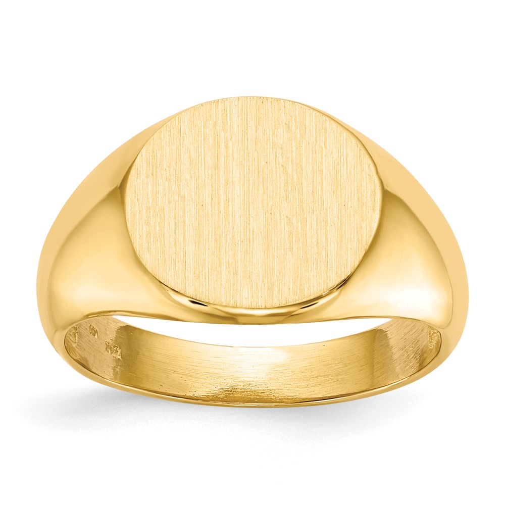 Picture of Finest Gold 14K Yellow Gold 12.5 x 13.5 mm Open Back Mens Signet Ring - Size 10