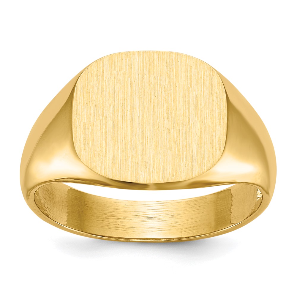 Picture of Finest Gold 14K Yellow Gold 12 x 13.5 mm Open Back Mens Signet Ring - Size 10