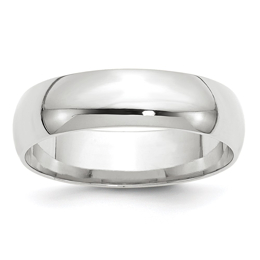 Picture of Finest Gold  6 mm 14K White Gold Lightweight Comfort Fit Wedding Band - Size 6