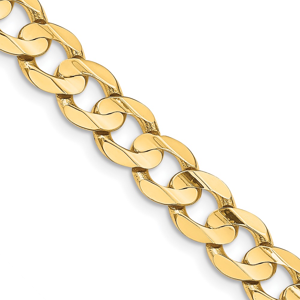 14K Yellow Gold 8.5 mm Open Concave 22 in. Curb Chain -  Finest Gold, UBSLCR220-22