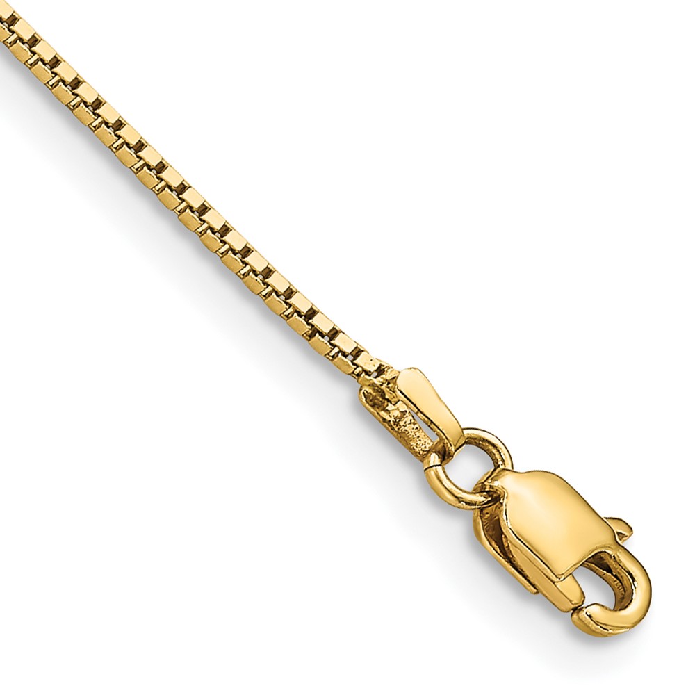 Picture of Finest Gold 14K 0.95 mm Yellow Gold Box Chain Anklet