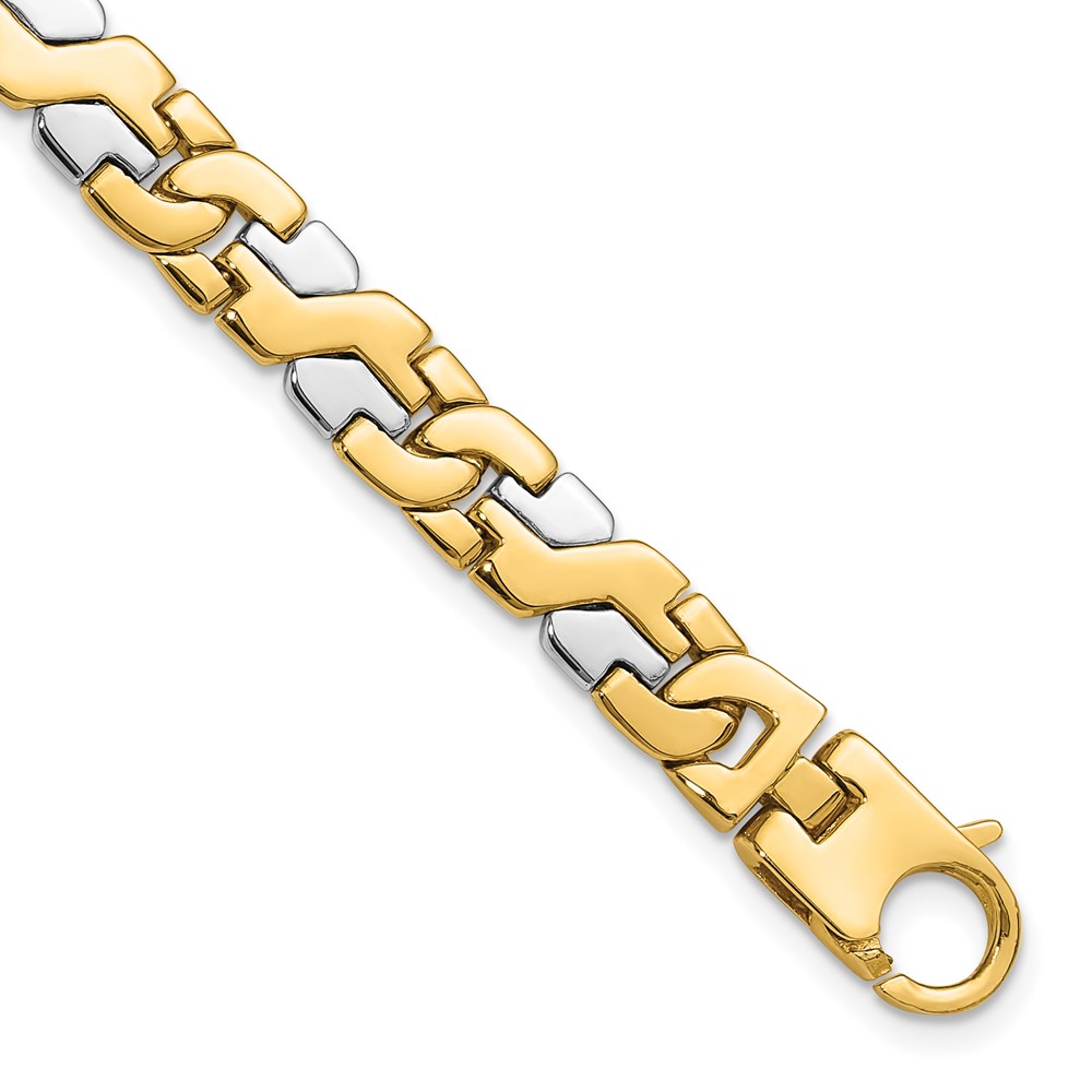 Picture of Finest Gold 14K Two-Tone 8.8 mm 9 in. Hand Polished Fancy Link Bracelet