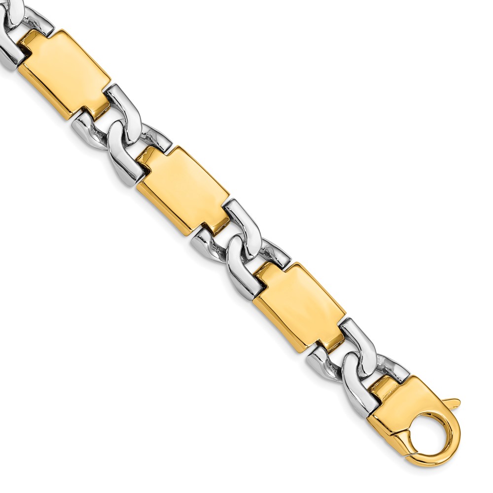 Picture of Finest Gold 14K Two-Tone 10.9 mm Hand Polished Gold Fancy Link 9 in. Bracelet