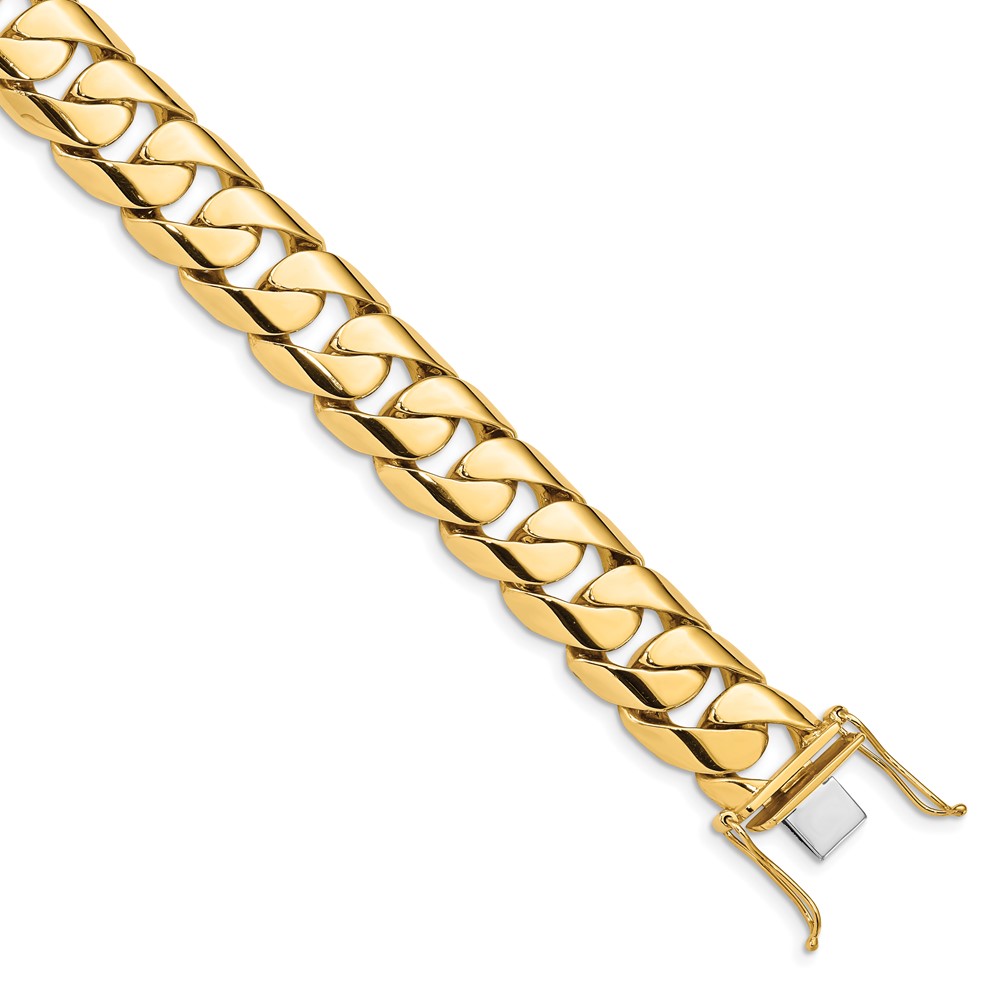 Picture of Finest Gold 14K Yellow Gold 15.4 mm Hand-Polished Rounded Curb Link 9 in. Bracelet