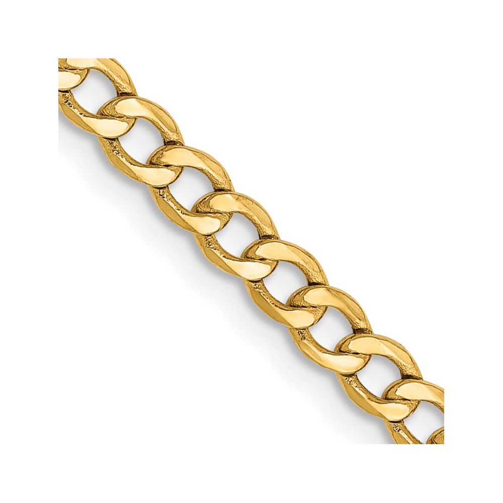 14K Yellow Gold 2.85 mm Semi-Solid 24 in. Curb Chain -  Bagatela, BA2722138