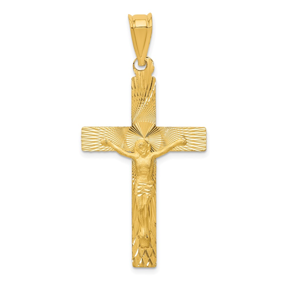 Unisex Gold Classics(tm) 14kt. Gold Polished Satin Crucifix -  Fine Jewelry Collections, K5543