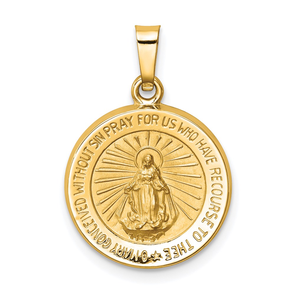 Unisex Gold Classics(tm) 14kt. Yellow Gold Mary Circle Pendant -  Fine Jewelry Collections, XR1270