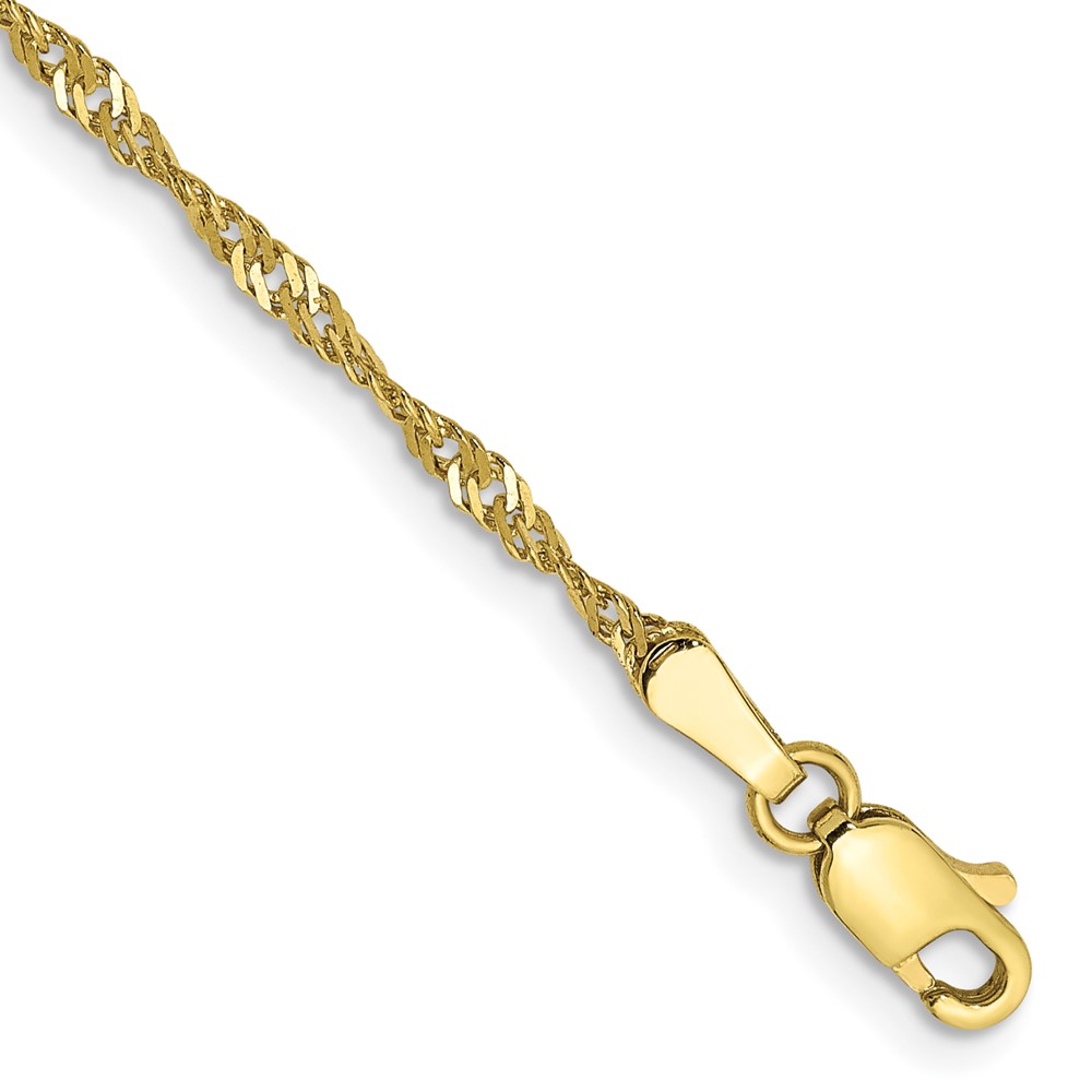 Picture of Finest Gold 10K Yellow Gold 1.7 mm Singapore Chain 8 in. Bracelet