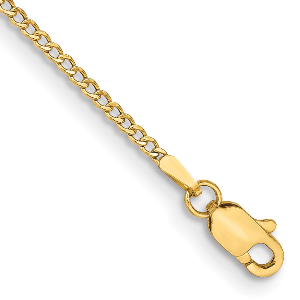 Picture of Finest Gold 14K Yellow Gold 9 in. 1.85 mm Semi-Solid Curb Chain Anklet