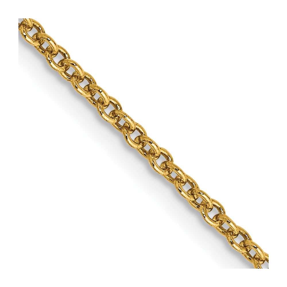 14K Yellow Gold 1.6 mm Round Open Link 22 in. Cable Chain -  Finest Gold, UBSPEN215-22