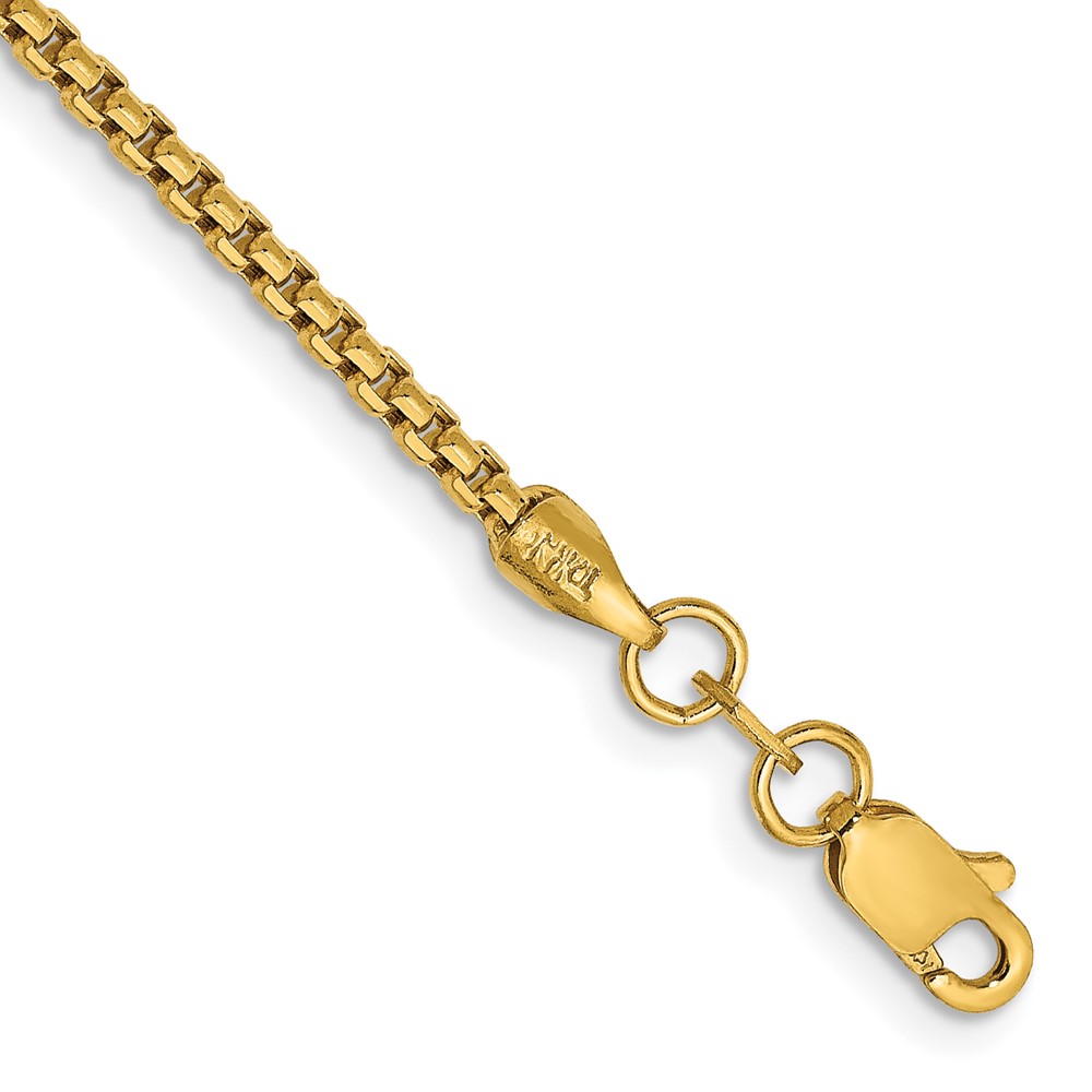 Picture of Finest Gold 14K Yellow Gold 1.75 mm Semi-Solid Round Box Chain 7 in. Bracelet