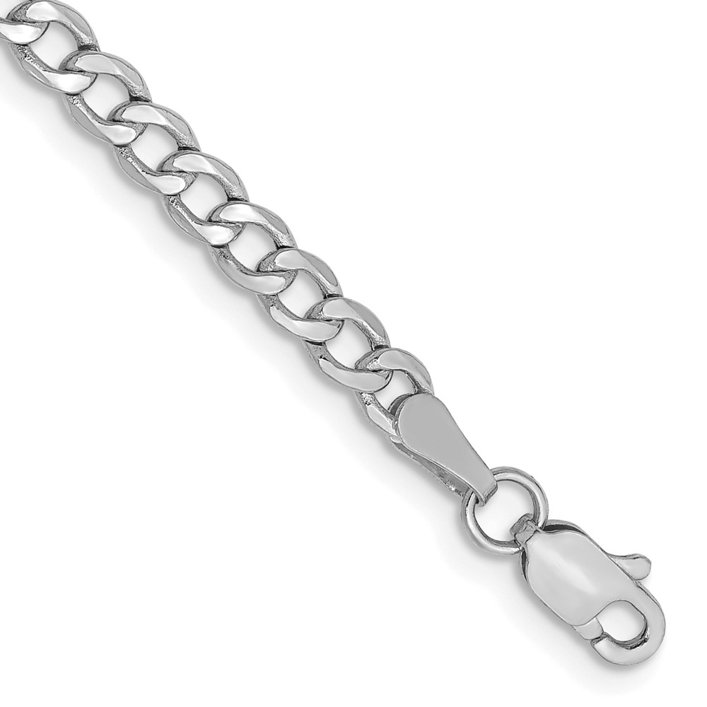 Picture of Finest Gold 14K White Gold 10 in. 3.35 mm Semi-Solid Curb Chain Anklet