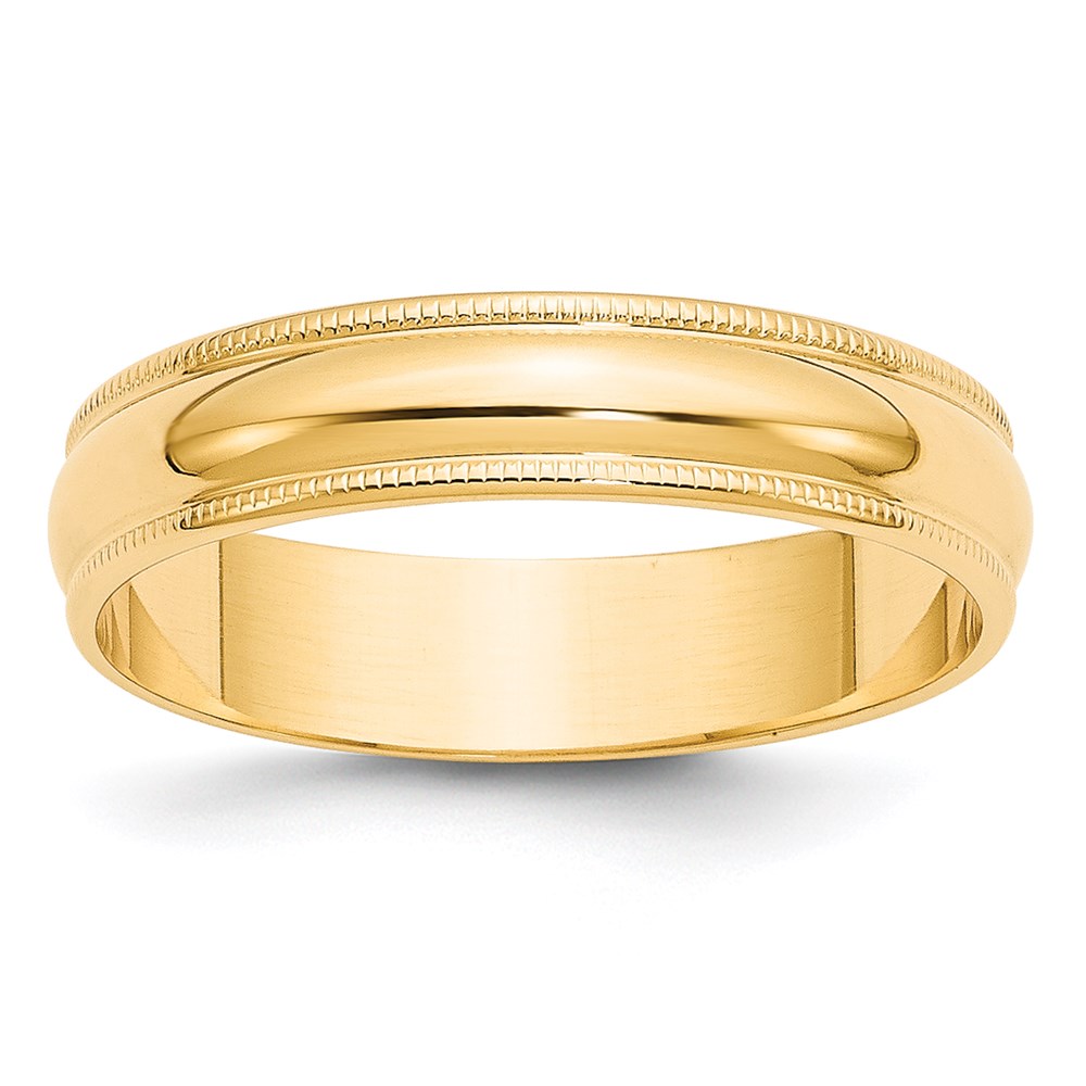 Picture of Finest Gold 14K Yellow Gold 5 mm LTW Milgrain Half Round Band&amp;#44; Size 10