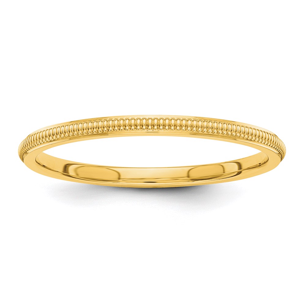 Picture of Finest Gold 1.5 mm 14K Milgrain Band&amp;#44; Yellow - Size 7