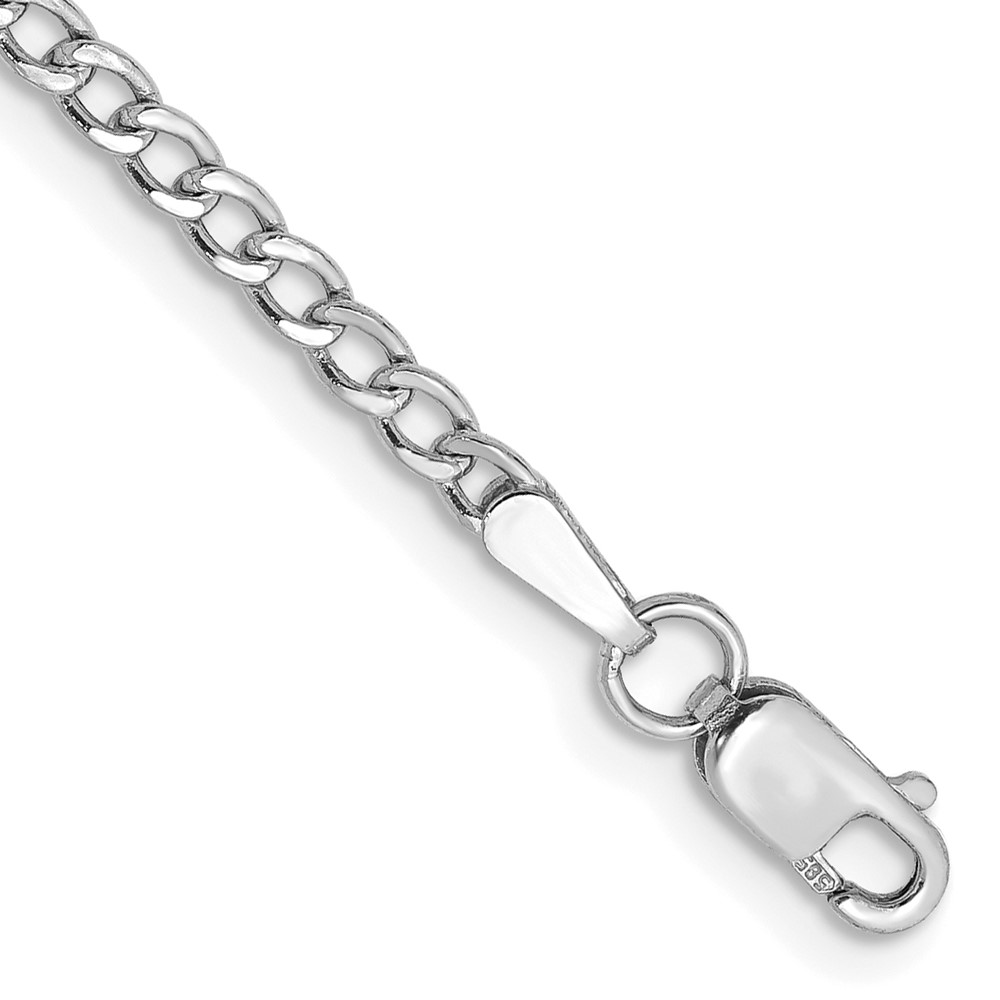 Picture of Finest Gold 14K White Gold 9 in. 2.5 mm Semi-Solid Curb Chain Anklet