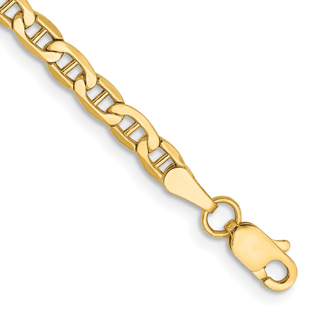 Picture of Finest Gold 14K Yellow Gold 10 in. 3.2 mm Semi-Solid Anchor Chain Anklet