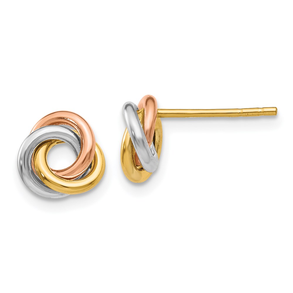 Picture of Finest Gold 14K Tri-Color Twisted Knot Post Earrings