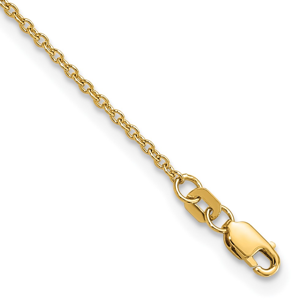 Picture of Finest Gold 14K Yellow Gold 10 in. 1.4 mm Solid Polished Cable Chain Anklet